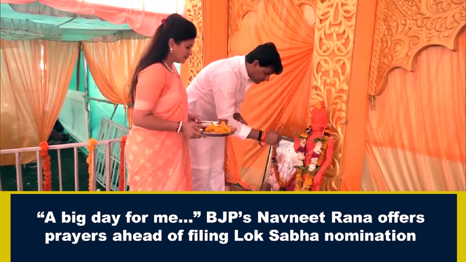 `A big day for me` BJP`s Navneet Rana offers prayers ahead of filing Lok Sabha nomination
